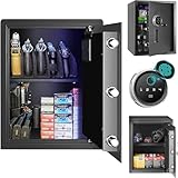 Security Biometric Fingerprint Safe, Steel Lock Box Safe for Home/Office/Hotel, Secure Handgun, Documents, Jewelry, Valuables - 1.8 Cubic Feet Security Biometric Fingerprint Safe, Steel Lock Box Safe for Home/Office/Hotel, Secure Handgun, Documents, Jewelry, Valuables - 1.8 Cubic Feet