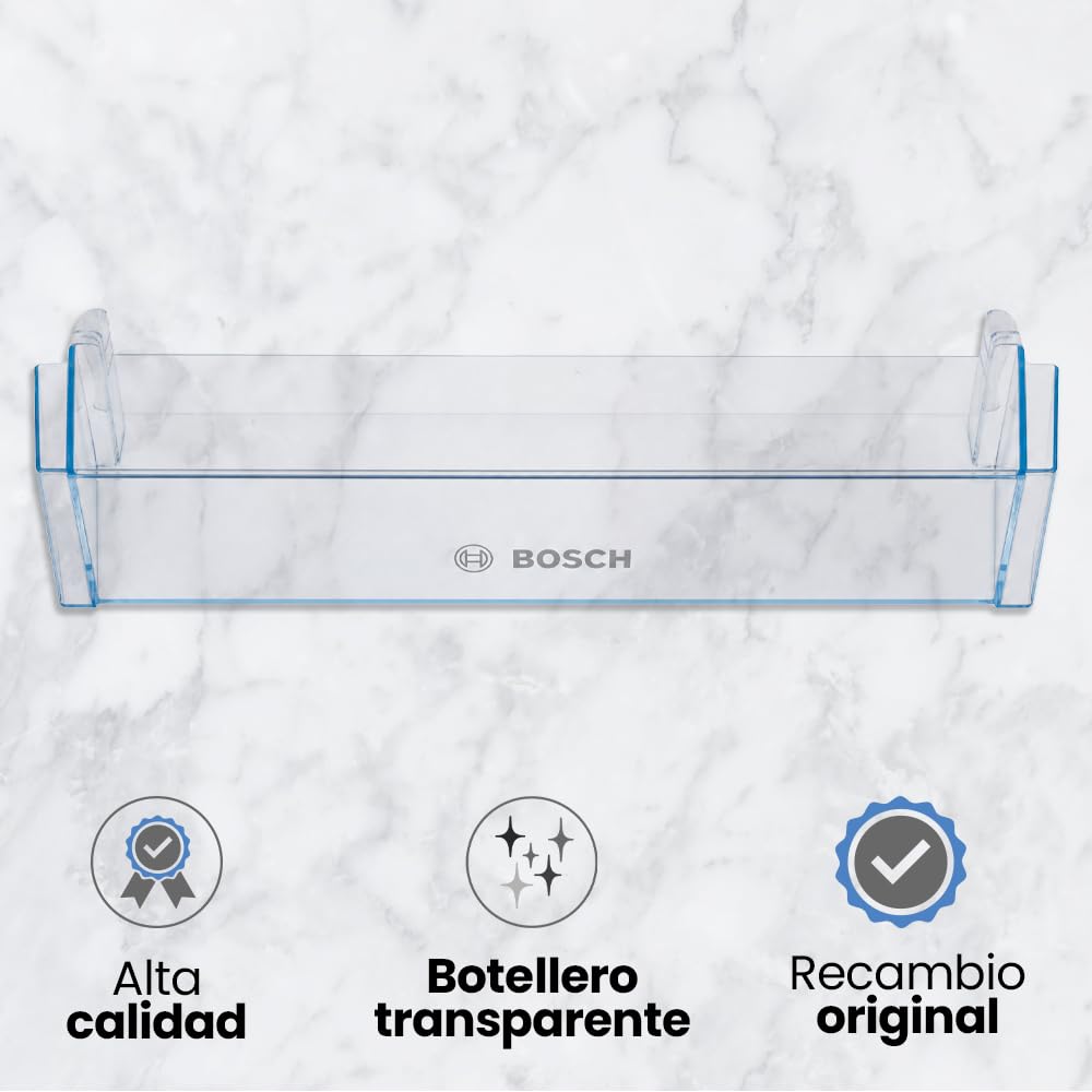 Anakel Home Recambio Estante Botellero 00709646 Compatible con Frigoríficos Bosch, Repuesto Original de Fácil Instalación | 44,2 x 12,49 x 10 cm (Sustituye a 11023872, 00746691, 00744473, 00740219)