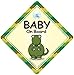 Baby On Board, panneau bébéà bord, dinosaure, bébéà bord, panneau, unisexe pour bébé, baby on board, petit-enfant à bord, autocollant, Sticker pare-chocs, dinosaure sur planche, PETIT DINOSAURE voiture Panneau