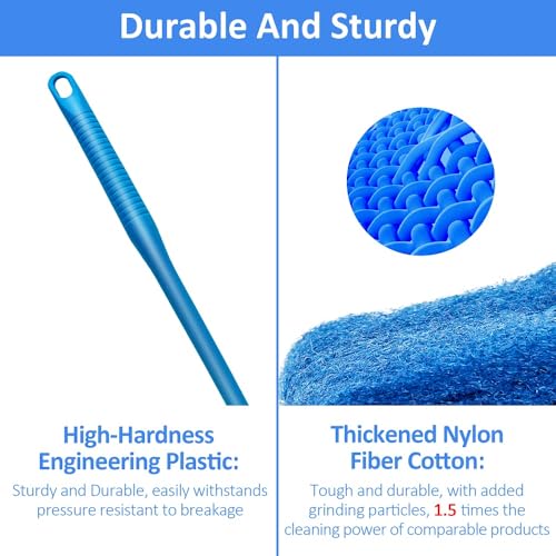 Novique Fish Tank Cleaner with Five Sided Sponge Brush and Long Handle Aquarium Scrubber Alage Scraper for Glass Aquariums Terrarium Home Kitchen