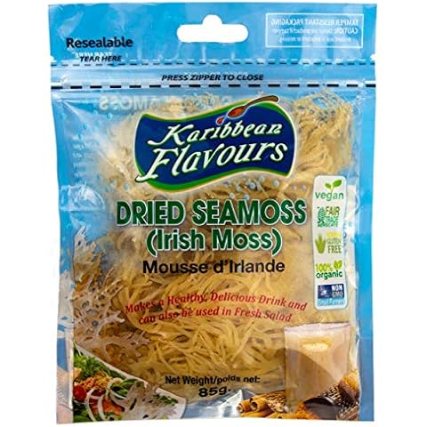 Dried Sea Moss (3 Oz (pack of one)) - Caribbean Superfood - Wildcrafted Seedstock - Ethically Harvested - Makes 2 Quarts Gel Cover