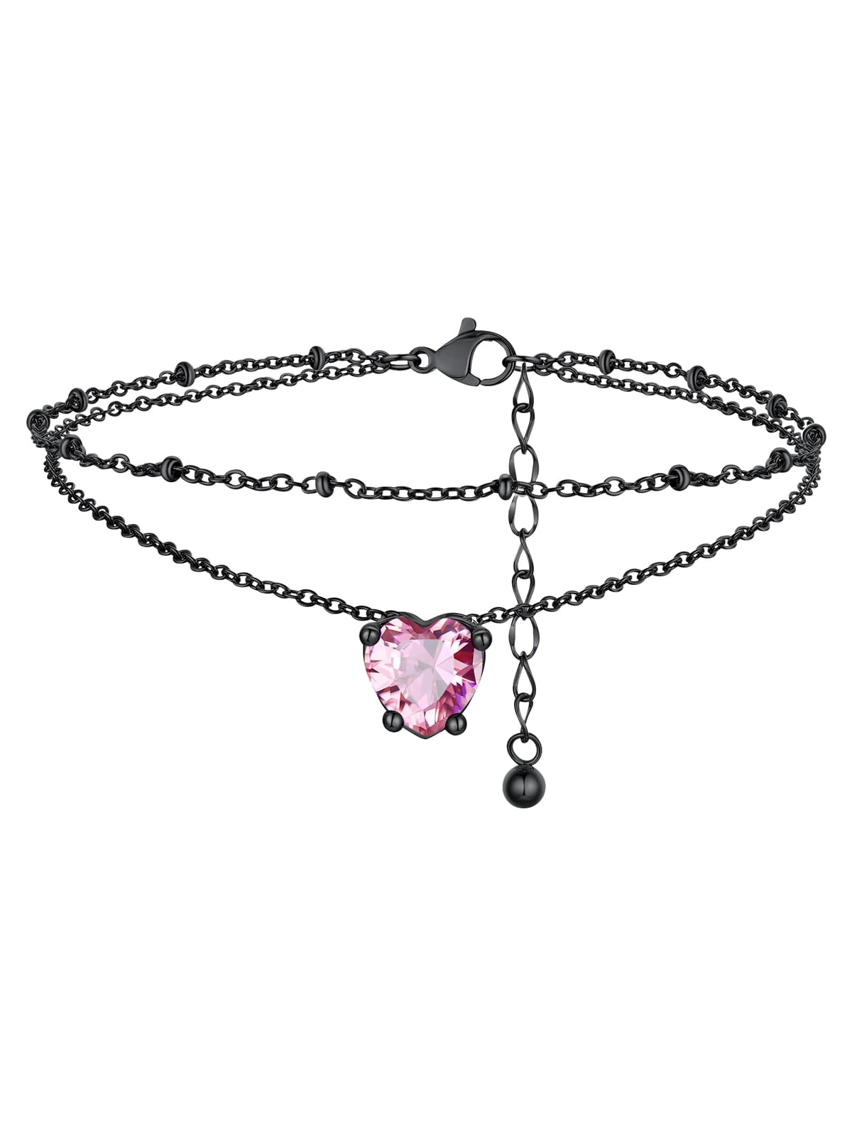 FindChic Birthstone Anklets for Women Layered Ankle Bracelets for Women