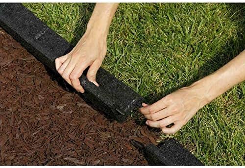 6 Packs 4 Ft Landscape Edging Section Black Rubber Flower Bed Garden Lawn Black Height 3 Inches Individual Piece Length 48 inches Total Assembled Length (Feet) 4 ft x 6 Pieces = 24 feet Total