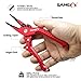 SAMSFX Aluminum Fishing Pliers Hook Remover Braid Line Cutter with Coiled Lanyard, Fly Fishing Knot Tying Tool & Retractors (Red Handle, Split Ring Nose)