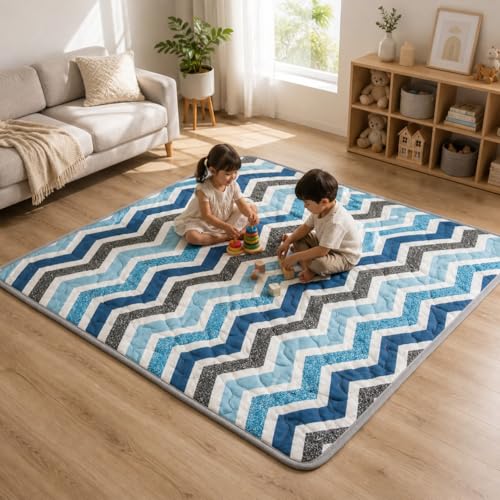Image of K25 Cotton Floor Bed Mattress with High-Density Foam & Fiber for Extra Bedding | Lightweight Reversible Portable Rolling Mat for Travel Yoga Outdoor & Camping (Size: 72x72x0.8 Inch, Multicolor)