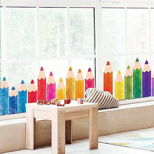 Image of Whaline 9 Sheets Back to School Pencil Window Clings