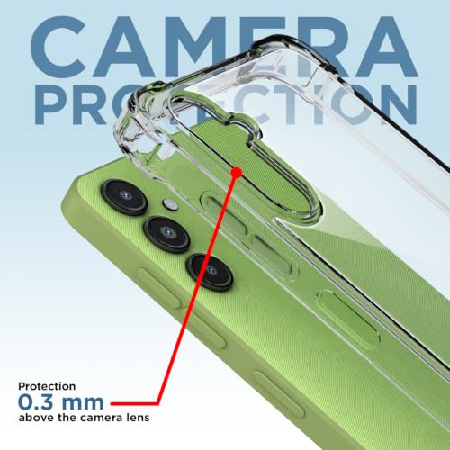 Image of Outlouders Back Cover for Samsung Galaxy A14 4G / A14 5G Clear Transparent PC + TPU Bumper Case with Raised Edges for Shockproof Protection (Transparent)