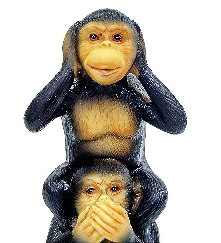 Image of AUGEN Polyresin Three Wise Monkeys Statue Showpiece for Home Decor Decoration and Gifting (6772A1, 25cm)