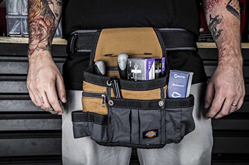 image for Dickies 8-Pocket Padded Tool Belt/Utility Pouch, Adjustable 3-Inch Bel