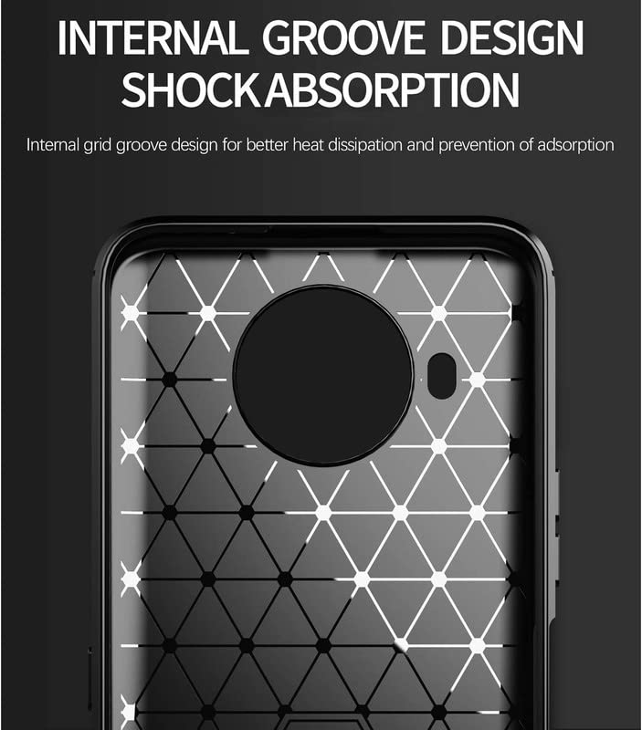 Image of NPRC Hybrid Ultra Slim Protective Case TPU Non-Slip Carbon Fiber Texture Shockproof Case Cover for Nokia 8.3 - Black