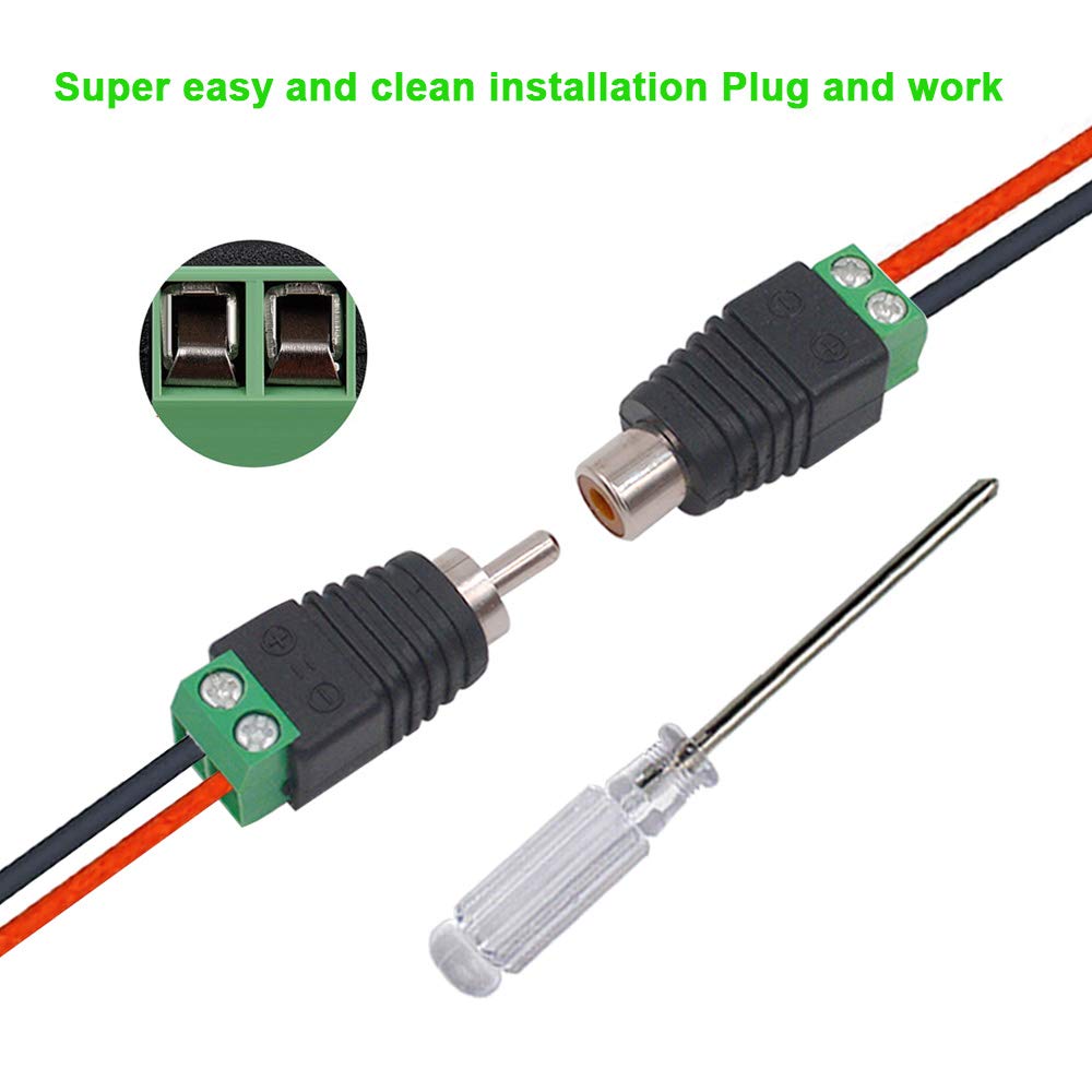 VISSQH 10pcs Prise RCA Male,Connecteur Cinch,plaqué Or, Connecteur RCA