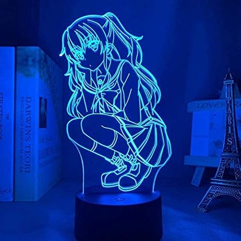 GEZHF Anime Illusion 3D Lamp Led Night Light Charlotte Nao Tomori for Bedroom Decor Birthday Gift Night Charlotte Nao Tomori Light-Remote Control-Remote Control Cover