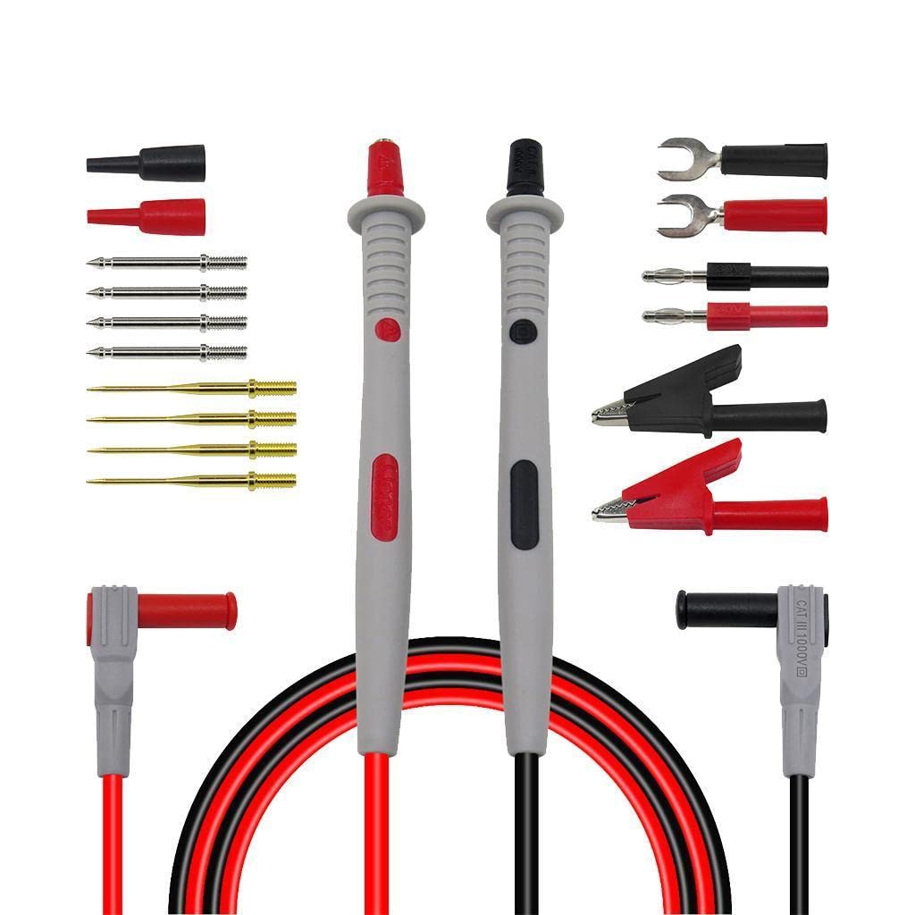 ATORSE™ 18-In-1 Multimeter Test Leads Kit Banana Plug, Digital Multimeter Probes, Electrical Test Probe 20A 600V-image-22