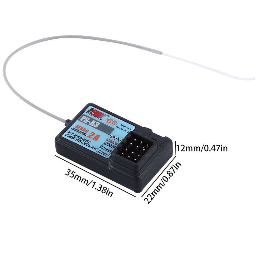 Flysky FS-A3 Waterproof Receiver AFHDS2A 2.4G 3CH for Flysky GT2E GT2G Transmitter RC Car Boat (1pcs FS-A3 Waterproof)