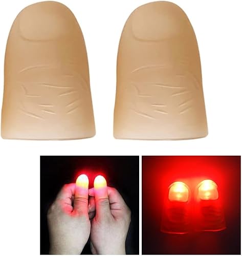 Miniatura 2 de 2 piezas de luz para el pulgar, puntas de dedo mágico para el pulgar, lámpara LED para los pulgares, luz para fiesta, trucos de escenario mágico,