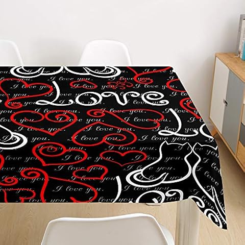 Morbuy 3D Gato Manteles de Mesa Impermeable Antimanchas Cover