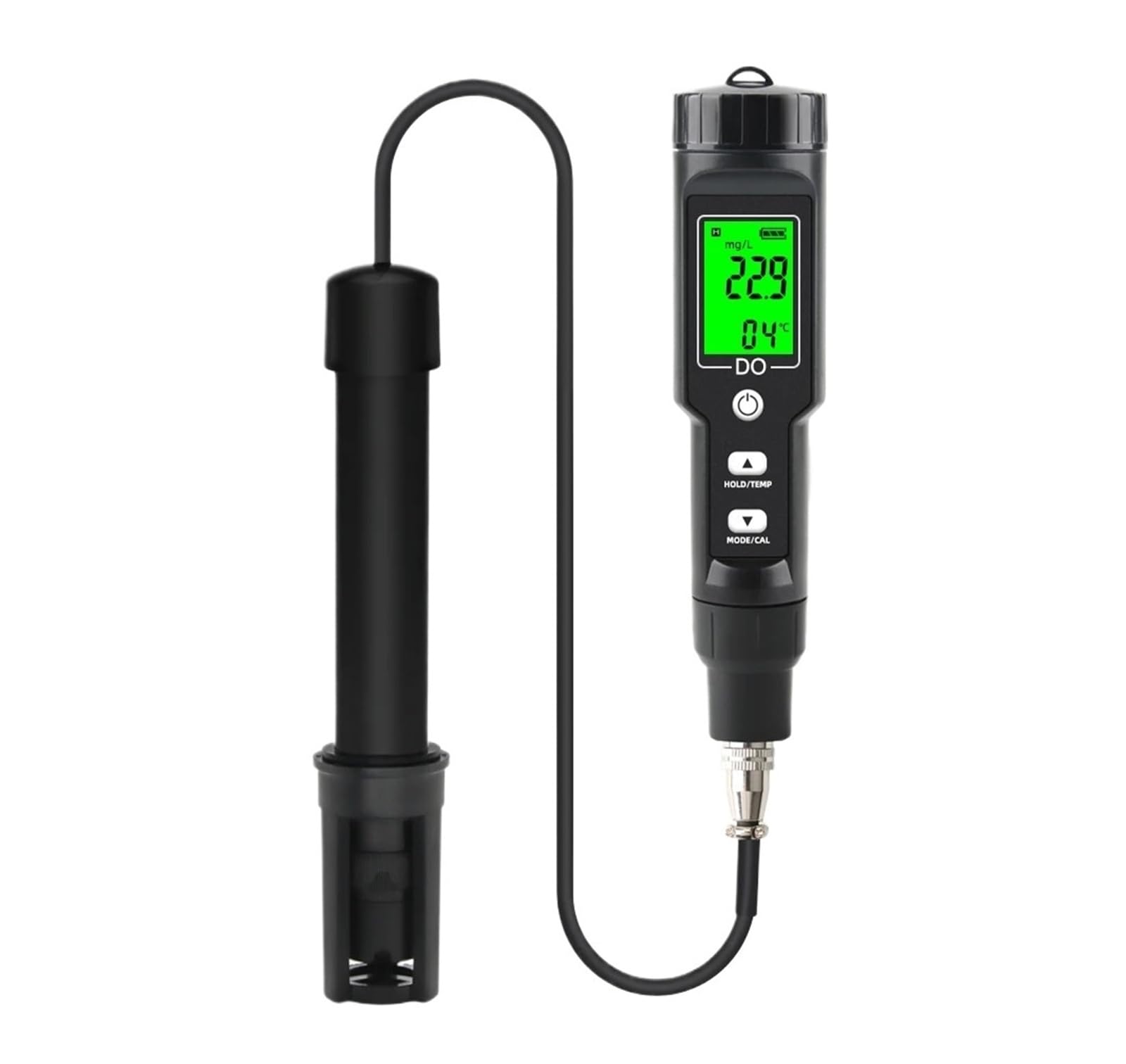 KOSBO Medidor Digital de oxígeno disuelto, 0,0-40,0 MG/L, medidor de oxígeno disuelto en Agua con electrodo A-TC y Fluido de llenado, for acuarios, estanques y acuicultura.(DO Tester 1.2M)