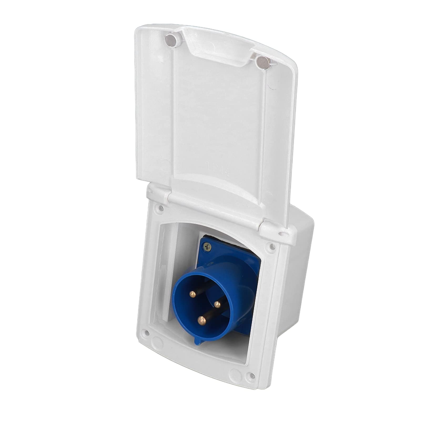 CHICIRIS Scatola di Presa di Corrente Esterna per 32A ABS da 220 V a 250 V Presa di Corrente Esterna a 3 Pin Integrata Impermeabile per Rimorchio Roulotte (White)