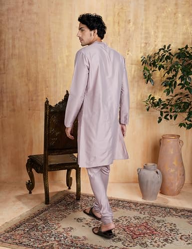 Image of Amazon Brand - Symbol Men Festive Long Regular Fit Kurta & Pyjama Set (2Pcs)