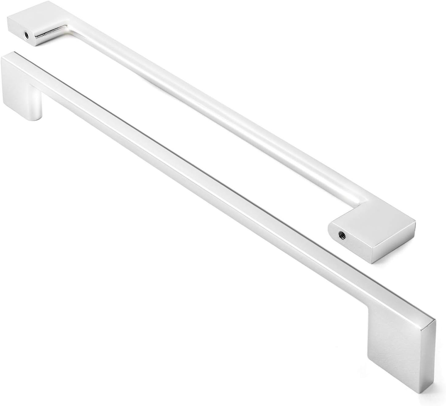 Polished Chrome Modern Cabinet Pulls with Mounting Hardware, 10 Pack