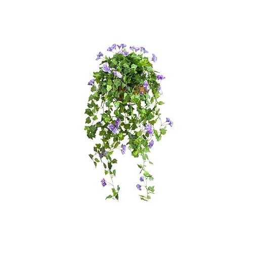 Kx9Lb8d Faux floor plant Artificial Hanging Plants Fake Potted Greenery Faux for Office Living Room Bathroom Indoor Outdoor(Purple)