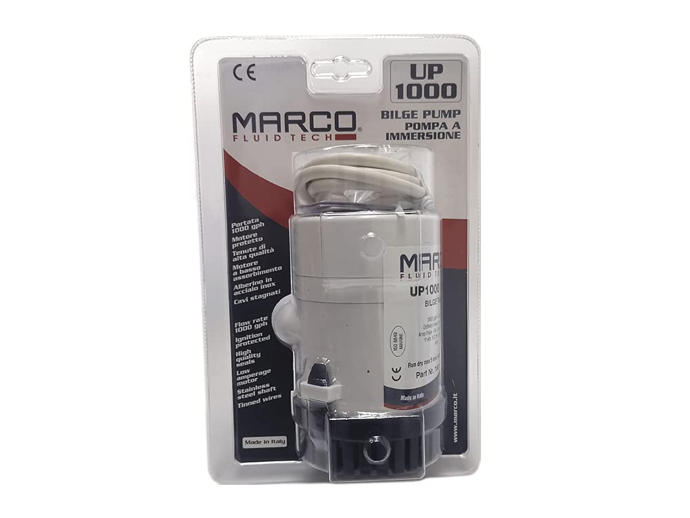 MARCO Lenzpumpe UP1000 12V 63 l/min, Bilge-Pumpe in Italien hergestellt