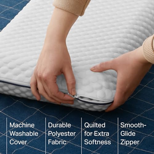 Image of Weekender Cooling Gel Memory Foam Camping Pillow - Travel Size, Ventilated Cooling Pillow for Side & Back Sleepers, Neck Support, Compact with Carry Bag, Washable Cover
