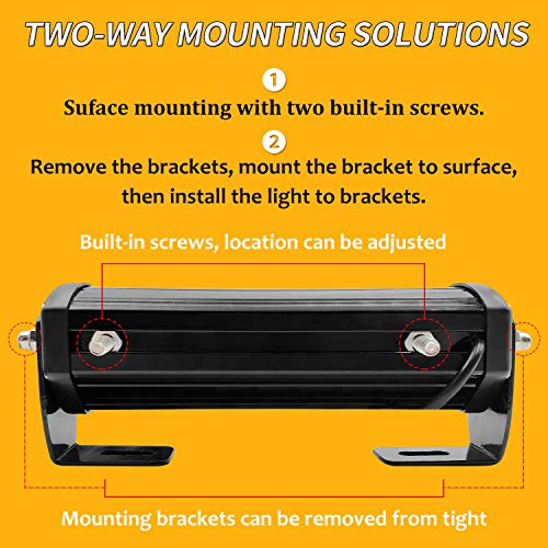 Ease2U E Led Emergency Strobe Lights For Vehicle Trucks, 4 In 1 Led 32W Surface Mount Warning Hazard Flashing Strobe Light Bar, Roof And Side Installation For Off Road (White Amber) #TOP2