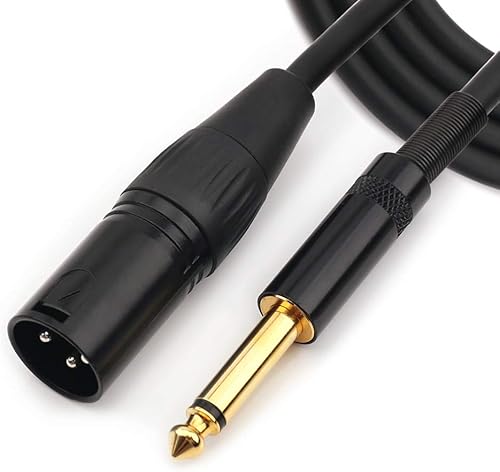 NANYI Cable de micrĂłfono de audio de interconexiĂłn TS macho a XLR macho de 0.250 in (14 pulgadas), negroaleaciĂłn, adecuado para micrĂłfonos, NANYI Cable de micrĂłfono de audio de interconexiĂłn TS macho a XLR macho de 0.250 in (14 pulgadas), negroaleaciĂłn, adecuado para micrĂłfonos,