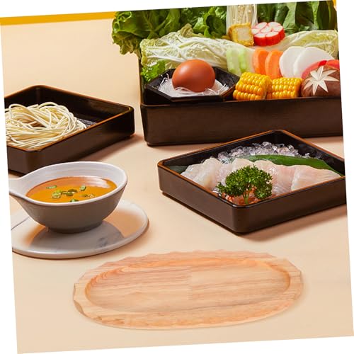 Plato ovalado de madera para sushi de 30x12 cm miniatura 5