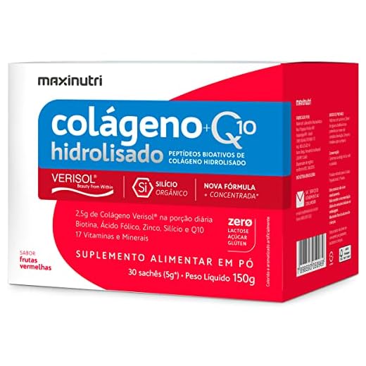 Colágeno Hidrolisado 2Em1 Sachê - Verisol Frutas Vermelhas 30 X 10G, Maxinutri