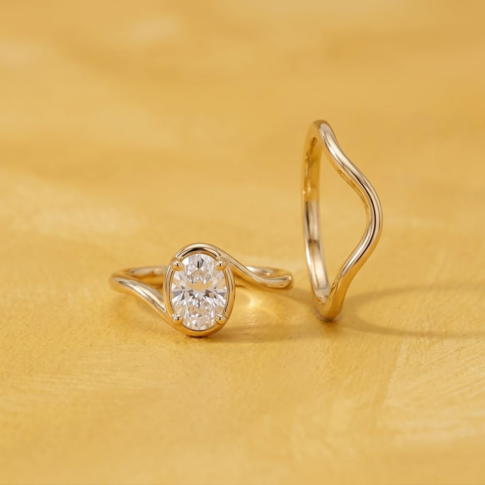 14K Gold Plated Stackable Rings for Women, Non Tarnish Cubic Zirconia Wedding Bands, Dainty Engagement & Promise Rings, Sizes 5-11