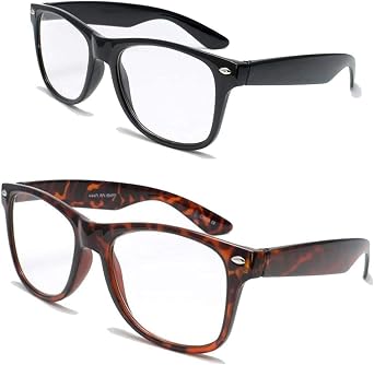 2 Pairs Deluxe Reading Glasses - Comfortable Stylish Simple Readers Magnification 1 tortoise 1 black, 3.25 x