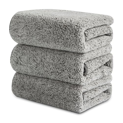 YAGE Microfiber Cleaning Cloths,Super Soft & Absorbent, Streak-Free & Reusable for Home, Kitchen, Car, and Bathroom Surfaces. Grey,40x28cm, Pack of 3