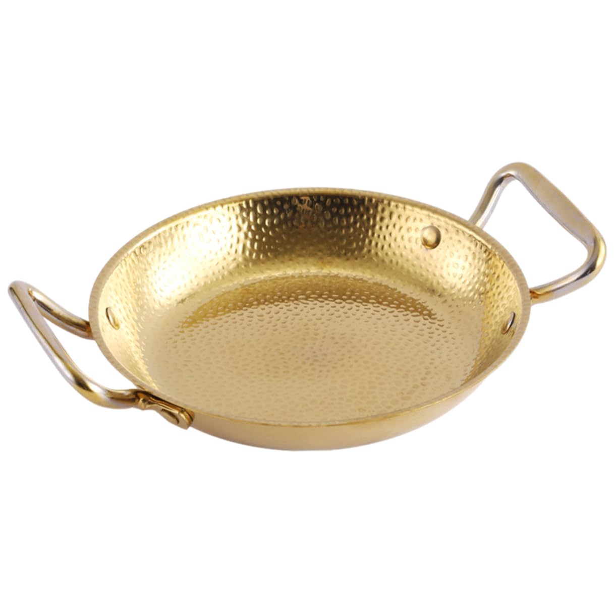 MOLUCKFU Stainless Steel Cooking Pot for Korean Pan Soup Non-stick Paella Pan Double Handle