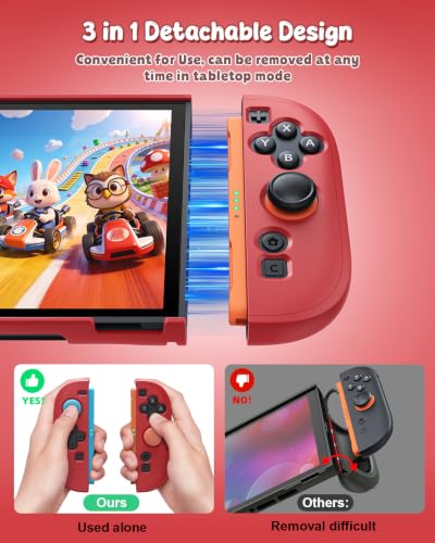 Image of Switch 2 Cover Case&Screen Protector, FYOUNG Dockable Shell for Nintendo 2 | Cute Case, 9H Tempered Glass, Thump Grip, Switch 2 PC Hard Protective Case, Split Design, Precise Cutouts, Slim Shockproof