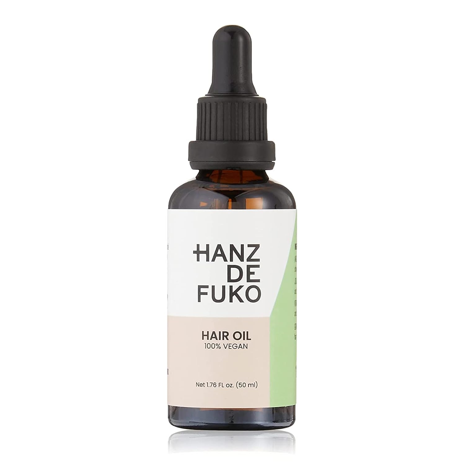 Hanz de Fuko Vegan Hair & Beard Oil: Boosts Growth, Hydrates with Argan, Jojoba, Vitamin E - 1.76oz Travel Size
