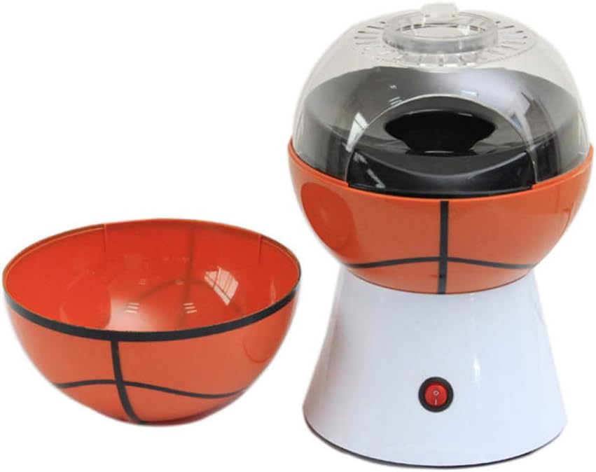 Basketball Hot Air Popcorn Machine, 1200W Electric Popcorn Poppers, Household Popcorn Healthy Creative Convenient Perfect for Parties & Movies