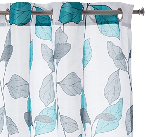 Home Maison Faux Silk Curtain Set, Grey-Blue, 55x84(2 Piece), W 55" x L 84" (1 Panels) - Image 2