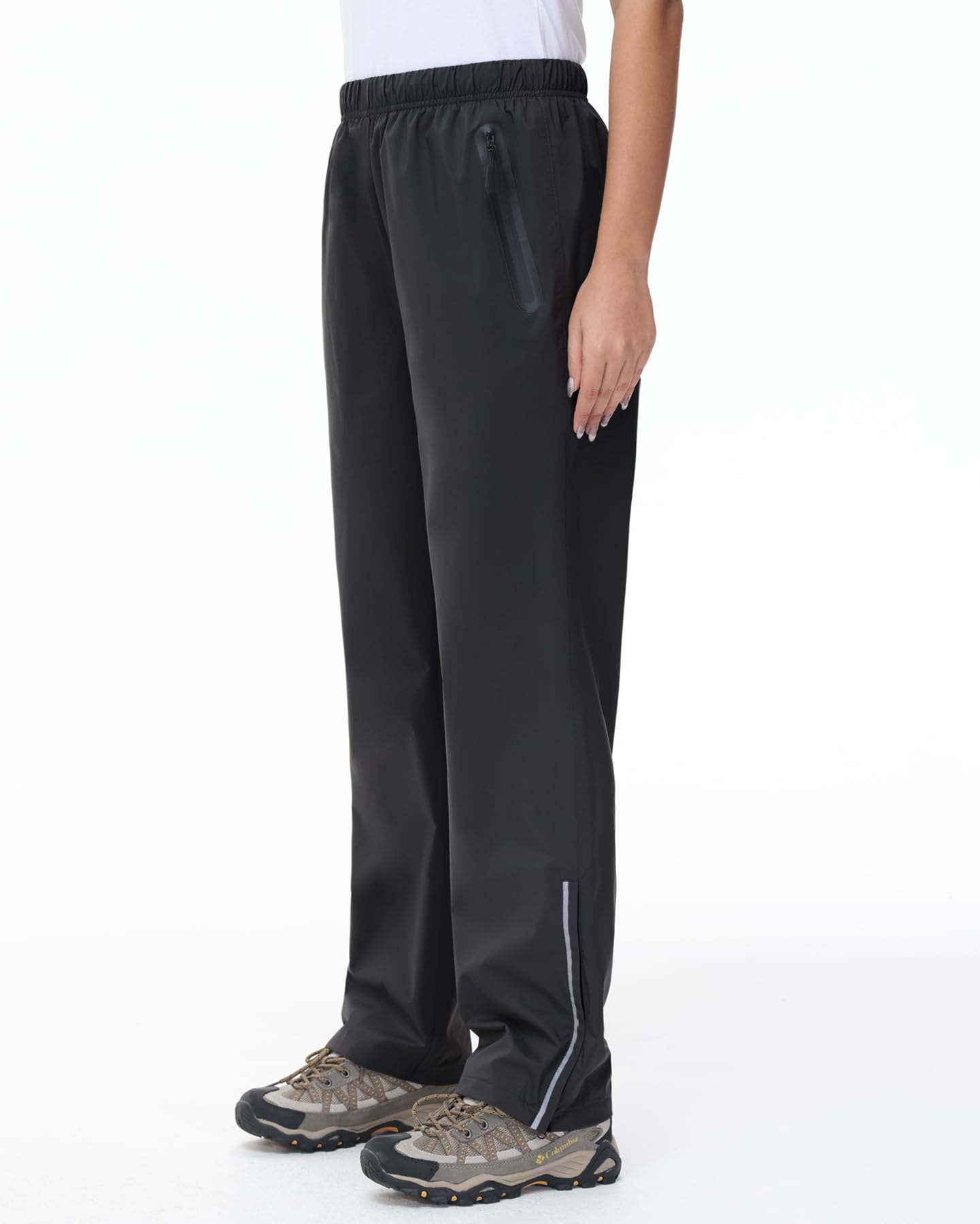 MOCOLY Surpantalon Imperméable Femme Pantalon Pluie Léger Réfléchissant Vélo Moto Randonnée Camping Extérieur