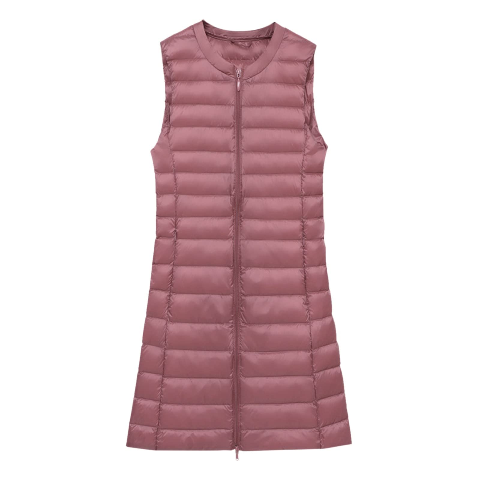Generisch Piumino da donna, taglie forti, lungo, invernale, sottile, leggero, con tasche