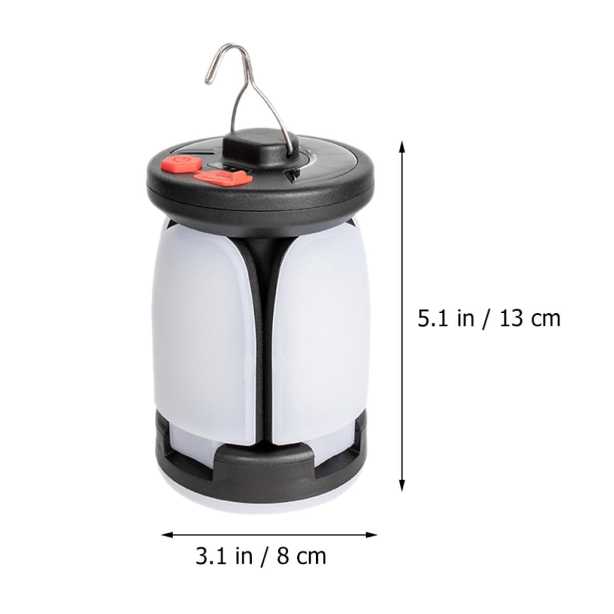 CHILDWEET Lámpara Solar LED para Tienda de Campaña Gancho, Carga Solar y Usb, Luz de Emergencia para Camping y Mercados Nocturnos, Material Abs Negro