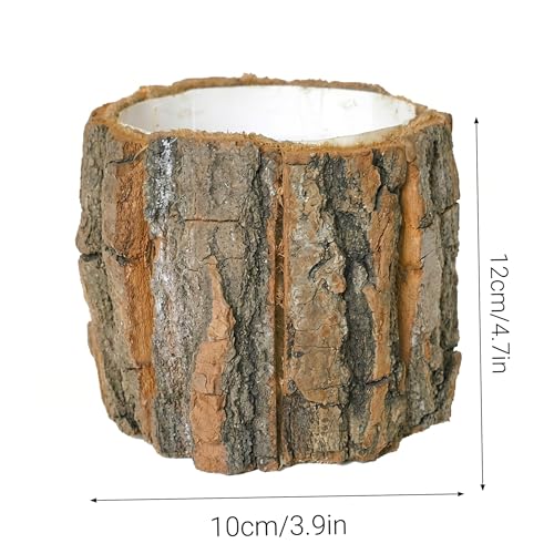 Vase en bois et pot de fleur rustique pour une maison chaleureuse