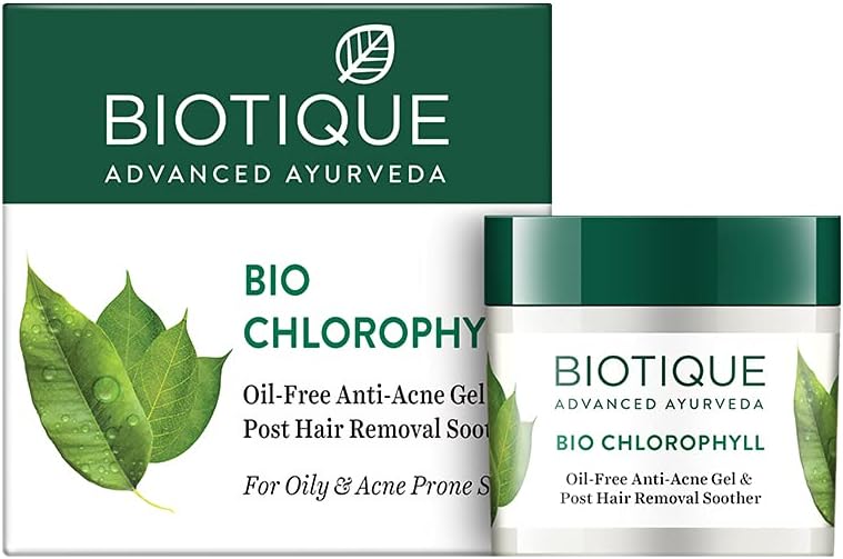 Bio Chlorophyll Oil Free Anti Acne Gel & Post Hair Removal Soother For Oily Prone Skin, 50G, multi