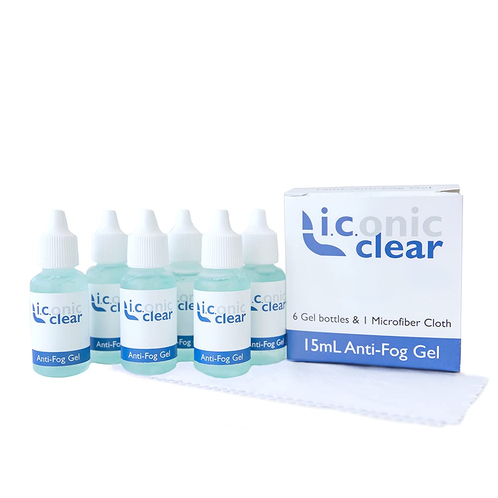 Anti Fog 15ml Kit, 6 15ml Gel bottles and 1 Microfiber Cloth