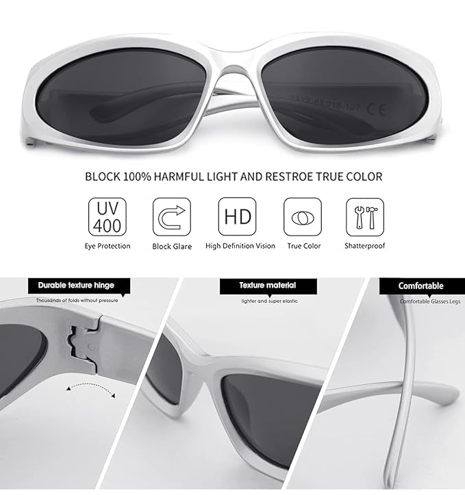 Image of Roshfort Sports Non Polorized Sunglasses UV Protection Sunglass for Men & Women Cycling Running Driving Fishing Multi Shade Glasses ITALIC (Size -Medium)
