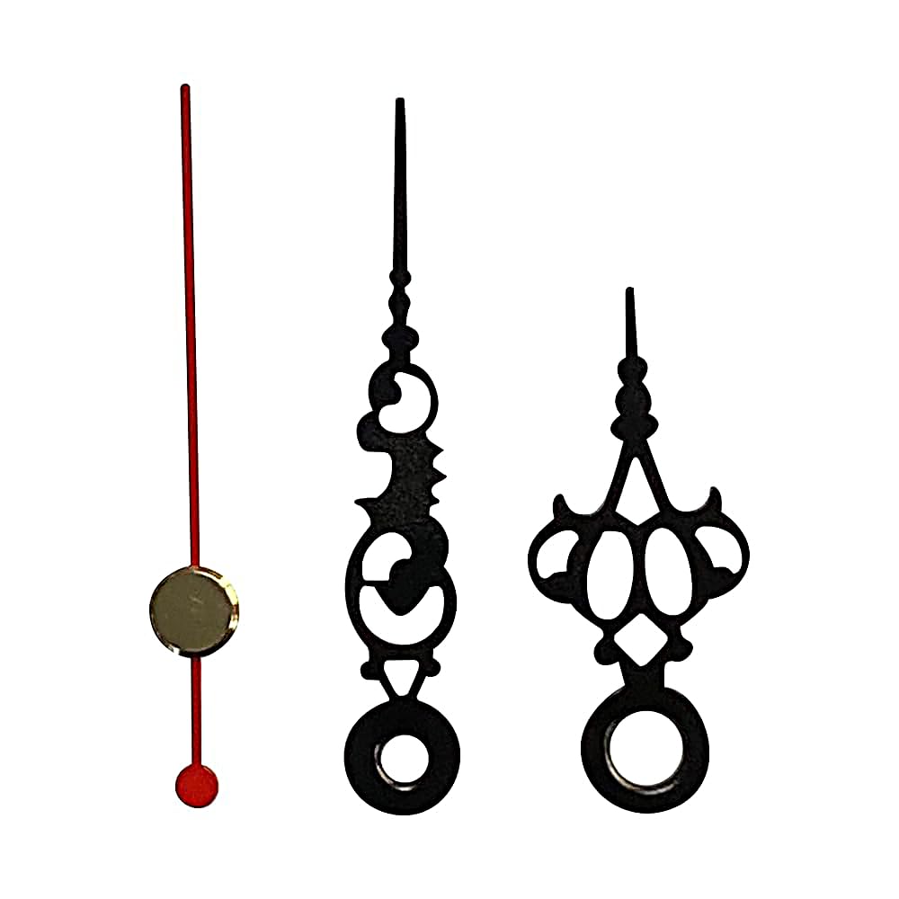 Replacement Black Metal Press Fit Clock Hands Compatible With Chinese Quartz Mechanism DIY Repair 50mm