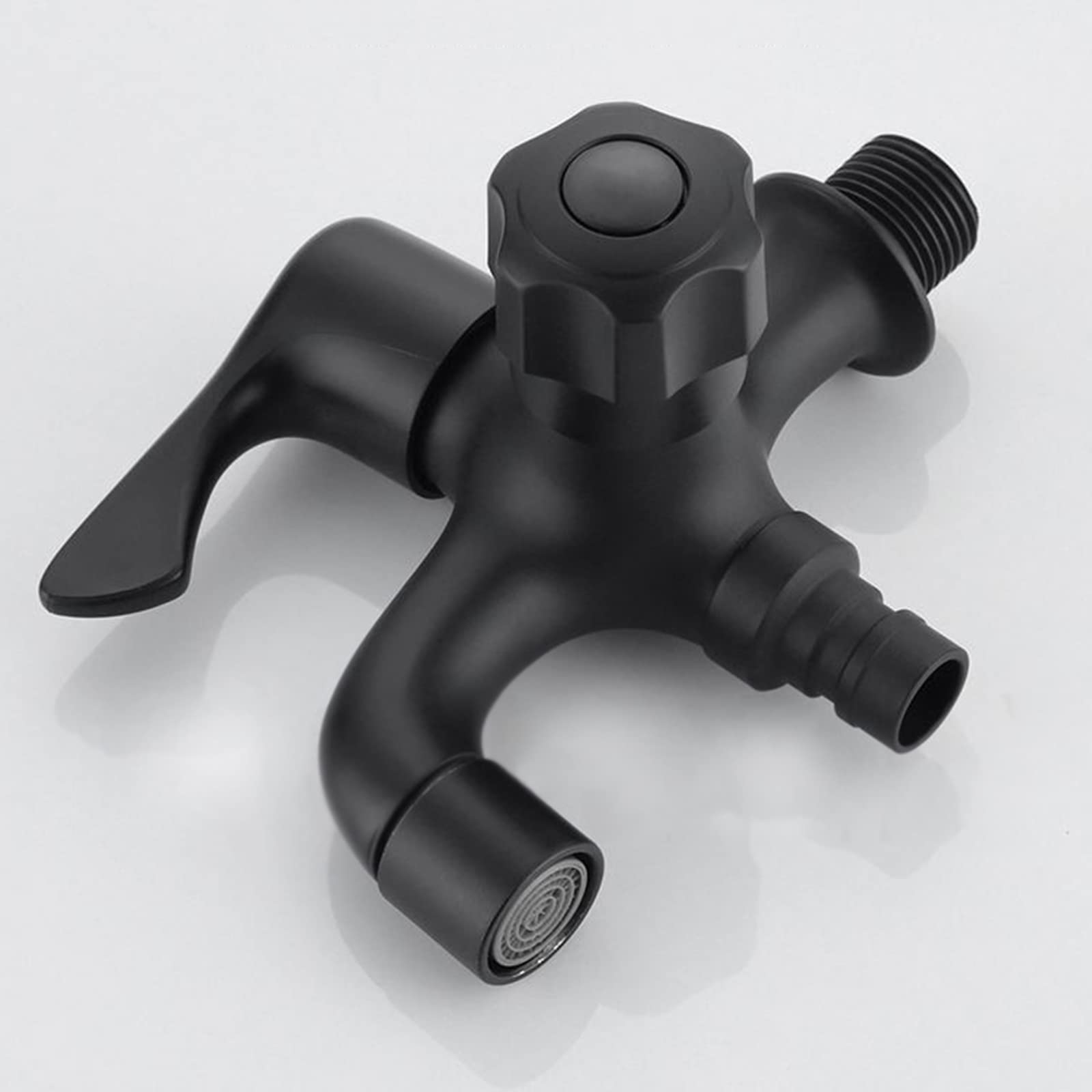 TTDGYYXW Rubinetto per Lavatrice Nero One in Two out Rubinetto per Lavatrice Doppio Uso Rubinetto in Ottone Splitter Rubinetti in Ottone Esterno per lavello, Nero B(Nero B)