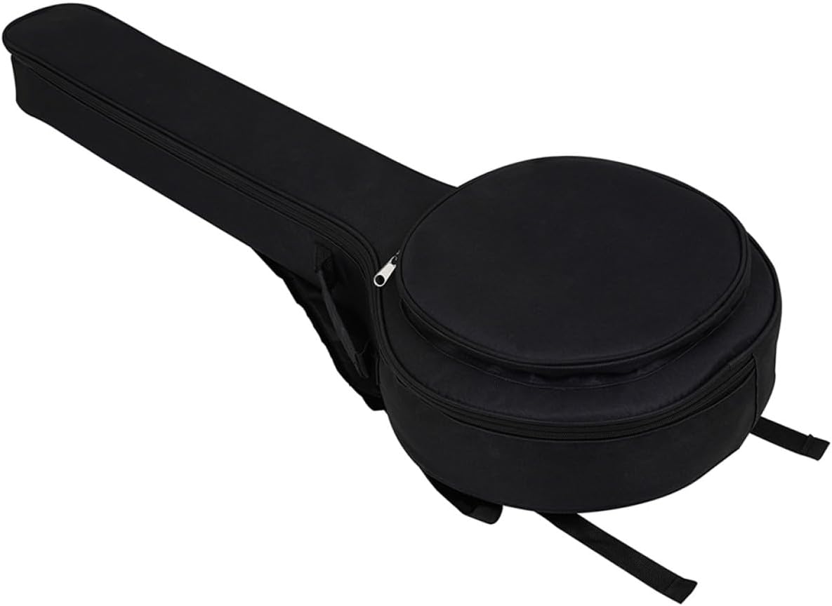 String Banjo Pouch Oxford Cloth Case with Adjustable Shoulder Strap Cotton Padding for Banjo Protection Outer Storage Bag for Music Accessories Black Ethnic Style