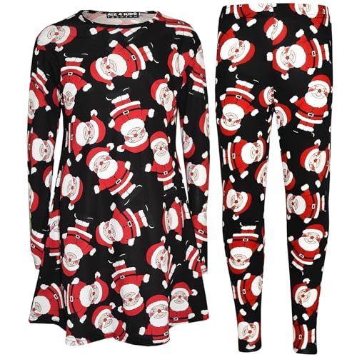 Robe Noël fille avec legging et badge de 7 à 13 ans